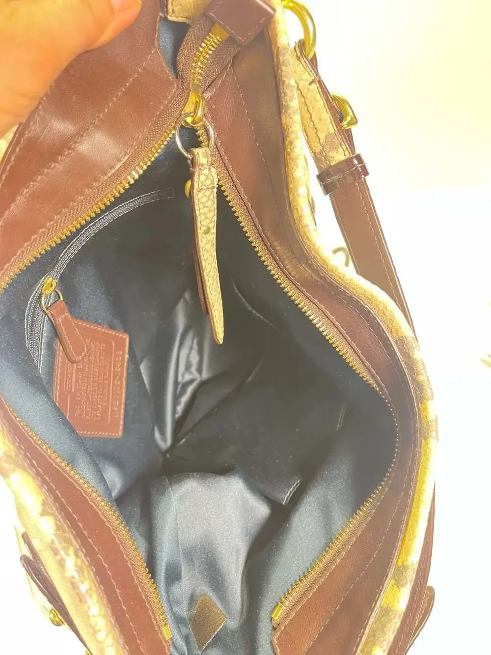 Coach Signature‎ C Hobo Bag with Snakeskin Trim 16408